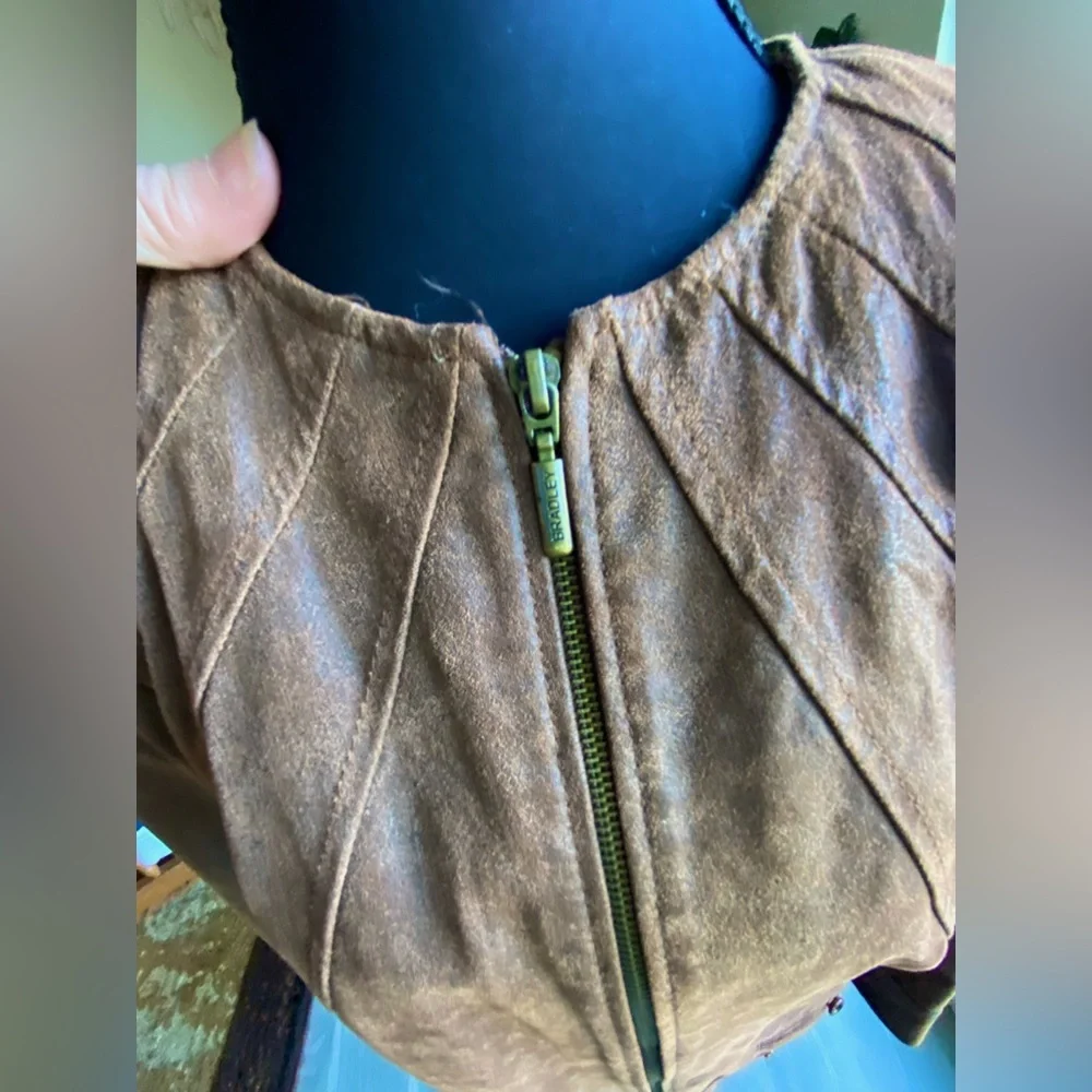 Vintage Bradley Bayou Brown Nubuck Leather Jacket-Women’s XS - Picture 6 of 10